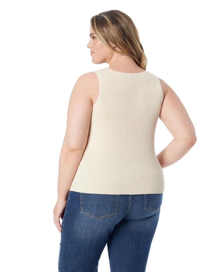 Women Tops and Tees Jessica Simpson Johanna Lace Up Tank In Parchment