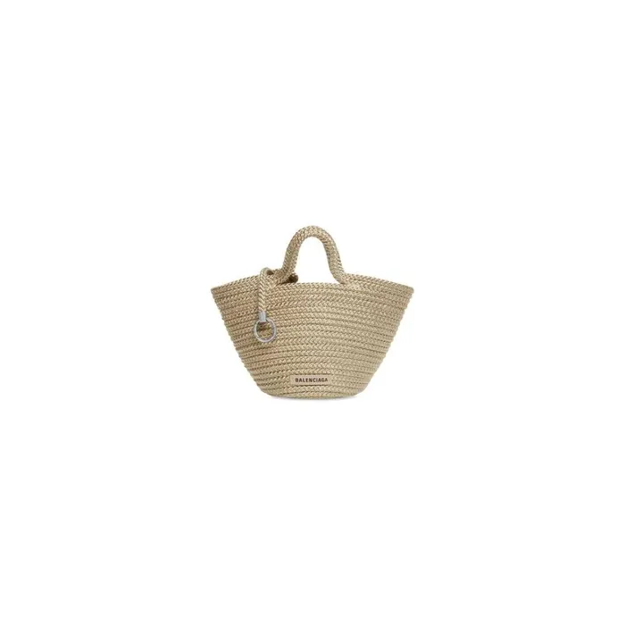 Women Tote Bags Balenciaga Ibiza Small Basket With Strap In Beige