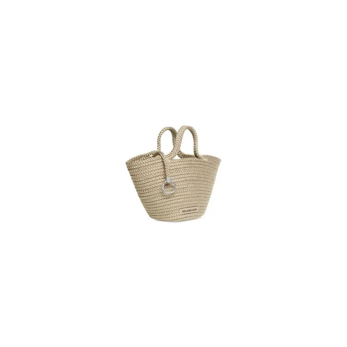 Women Tote Bags Balenciaga Ibiza Small Basket With Strap In Beige