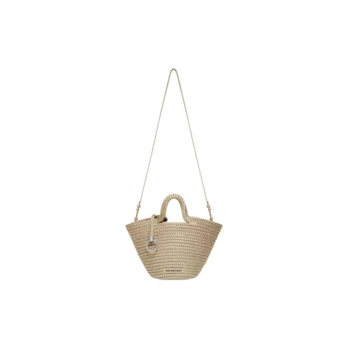 Women Tote Bags Balenciaga Ibiza Small Basket With Strap In Beige