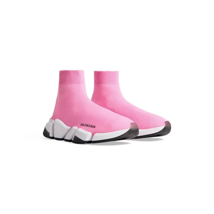Women Trainers Balenciaga Speed 20 Clear Sole Recycled Knit Trainers In Light Pink