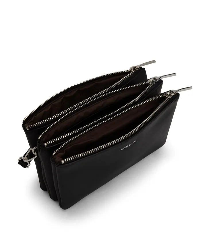 Women Triplet Vegan Crossbody Bag 8211 Loom Blacks Matt and Nat Crossbody