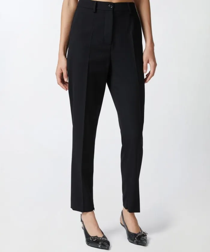 Women Trousers Pinko Elegant Cigarette Trousers With Slits Limo Black Women Trousers Pinko Elegant Cigarette Trousers With Slits Limo Black