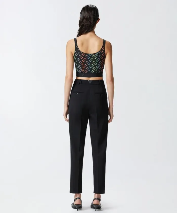 Women Trousers Pinko Elegant Cigarette Trousers With Slits Limo Black Women Trousers Pinko Elegant Cigarette Trousers With Slits Limo Black