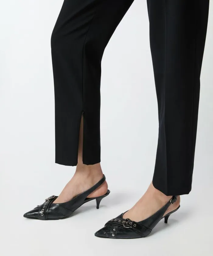 Women Trousers Pinko Elegant Cigarette Trousers With Slits Limo Black Women Trousers Pinko Elegant Cigarette Trousers With Slits Limo Black