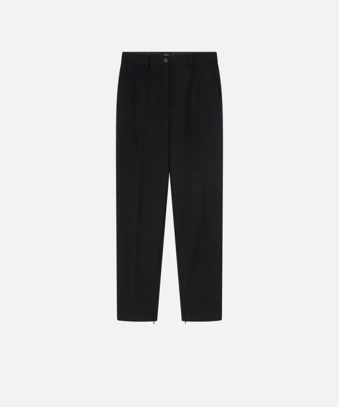 Women Trousers Pinko Elegant Cigarette Trousers With Slits Limo Black Women Trousers Pinko Elegant Cigarette Trousers With Slits Limo Black