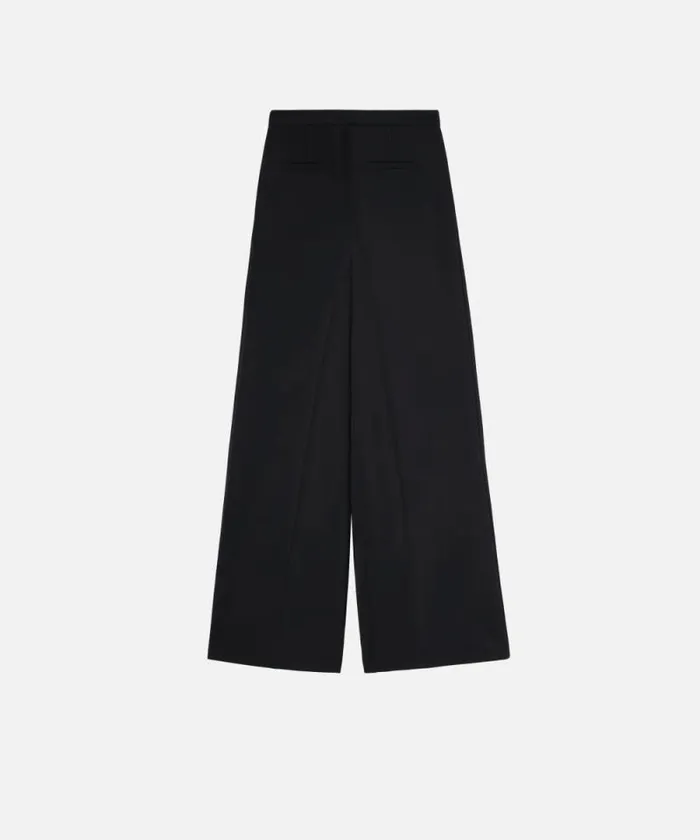Women Trousers Pinko Elegant Palazzo Trousers In Crepe Limo Black Women Trousers Pinko Elegant Palazzo Trousers In Crepe Limo Black