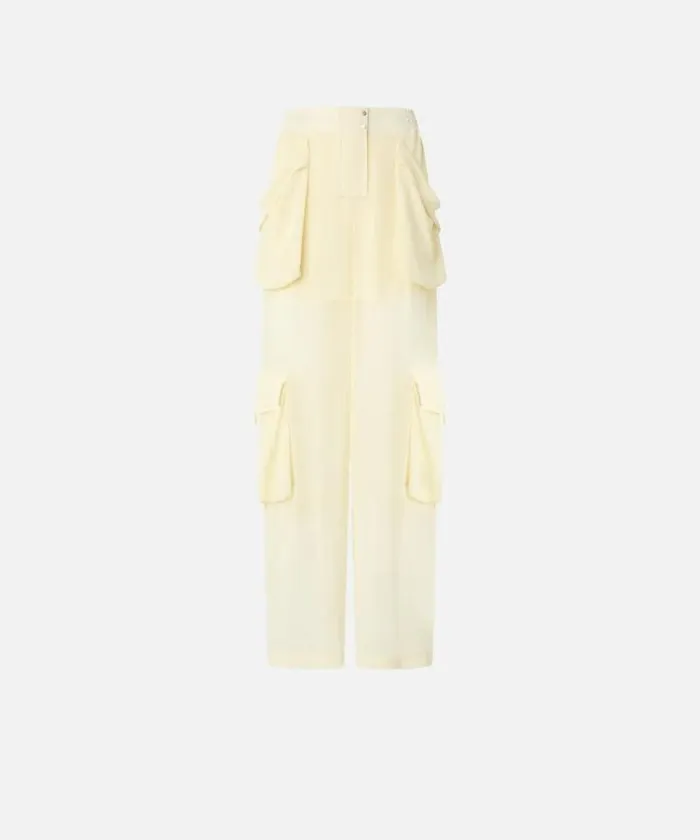 Women Trousers Pinko Sheer Georgette Cargo Trousers Rutabaga Pink