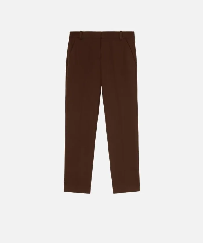 Women Trousers Pinko Technical Fabric Cigarette Trousers Dark Brown Women Trousers Pinko Technical Fabric Cigarette Trousers Dark Brown