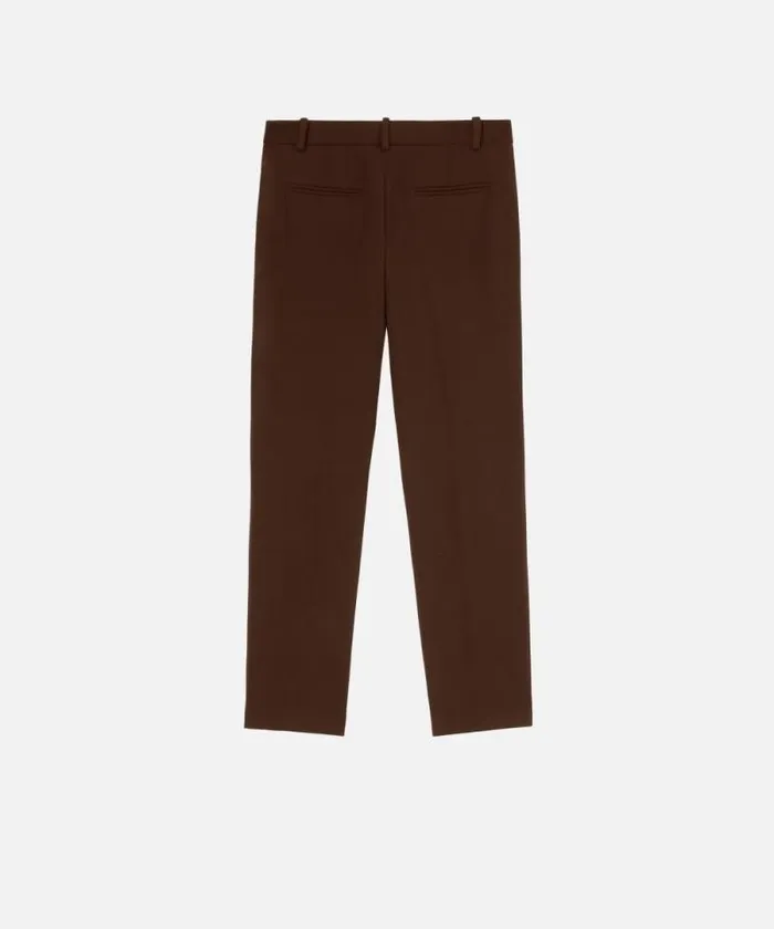 Women Trousers Pinko Technical Fabric Cigarette Trousers Dark Brown Women Trousers Pinko Technical Fabric Cigarette Trousers Dark Brown