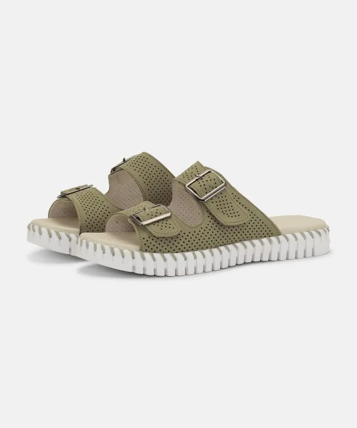 Women Tulip Flats Ilse Jacobsen Sandals 8211 Army