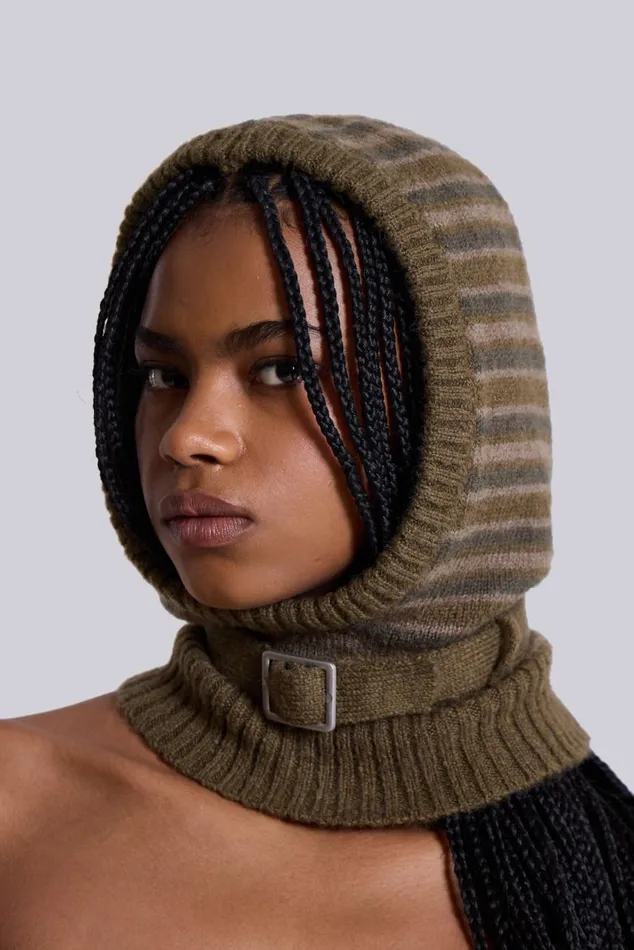 Women Veda Knitted Hood and Scarf Jaded London Knitwear