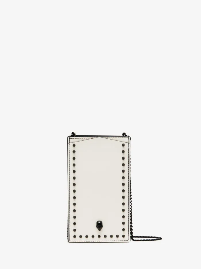 Women Wallets And Cardholders Alexander McQueen Skull Phone Case With Chain Soft Ivory Women Wallets And Cardholders Alexander McQueen Skull Phone Case With Chain Soft Ivory