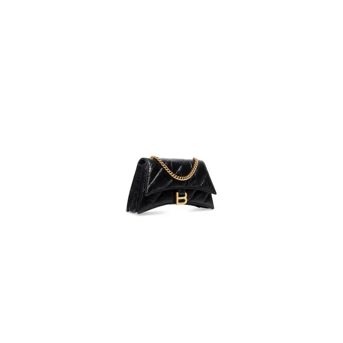 Women Wallets On Chain Balenciaga Crush Xs Chain Bag Quilted In Black
