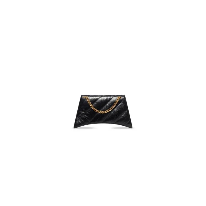 Women Wallets On Chain Balenciaga Crush Xs Chain Bag Quilted In Black
