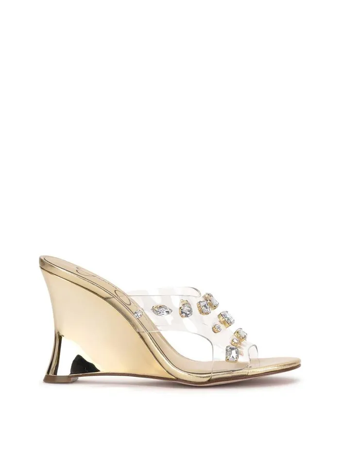 Women Wedges Jessica Simpson Ganisa Lucite Wedge In Gold