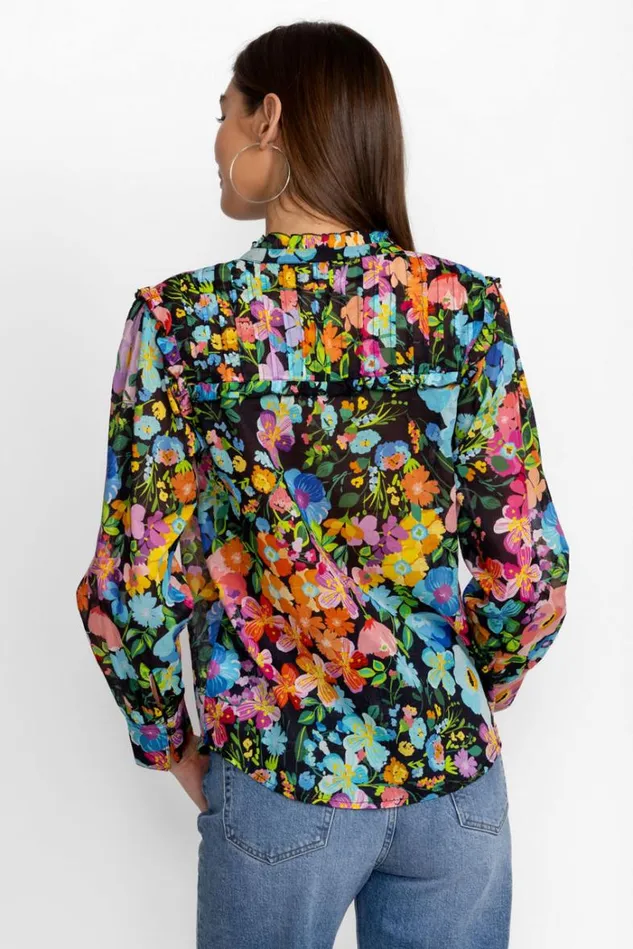 Women WILD BLOOM RUFFLE YOKE BLOUSE Wild Bloom Johnny Was Tops Women WILD BLOOM RUFFLE YOKE BLOUSE Wild Bloom Johnny Was Tops
