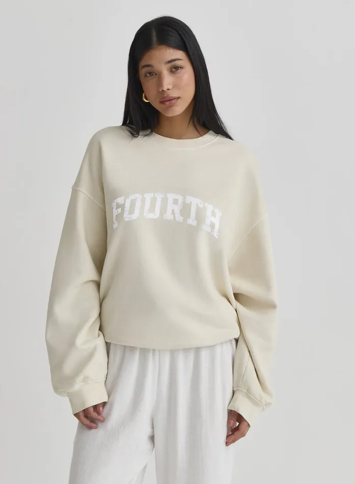 Women Yellow Oversized Fourth Logo Sweatshirt Tana 4th and Reckless Hoodies and Sweatshirts Women Yellow Oversized Fourth Logo Sweatshirt Tana 4th and Reckless Hoodies and Sweatshirts