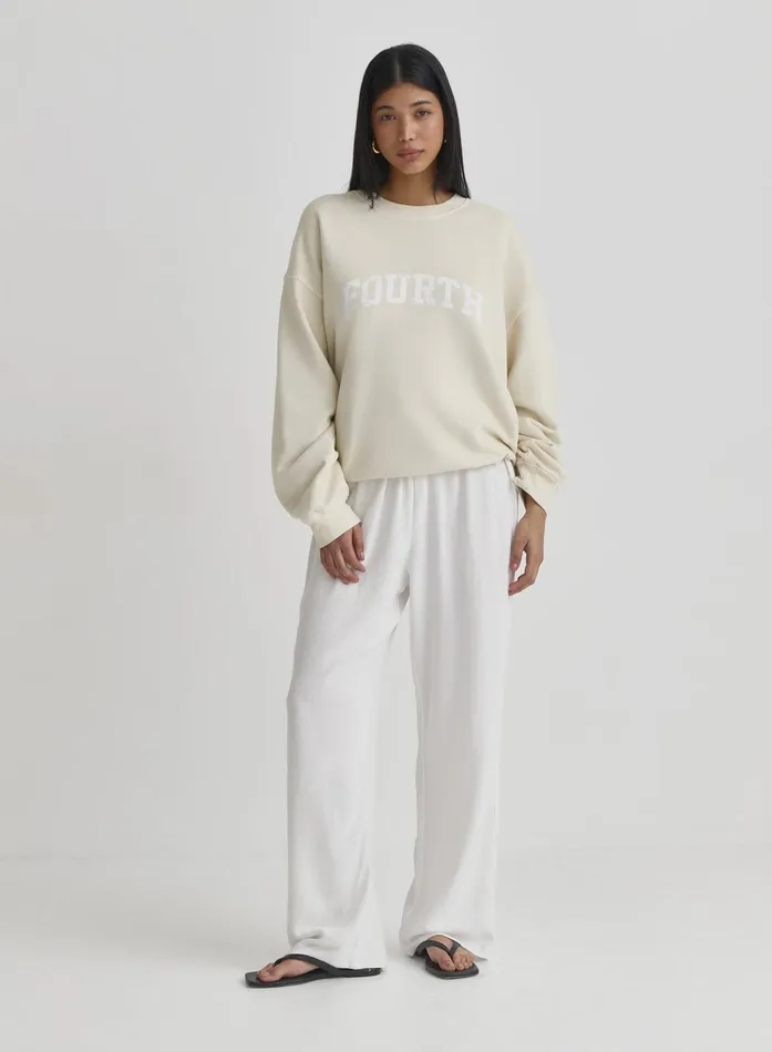Women Yellow Oversized Fourth Logo Sweatshirt Tana 4th and Reckless Hoodies and Sweatshirts