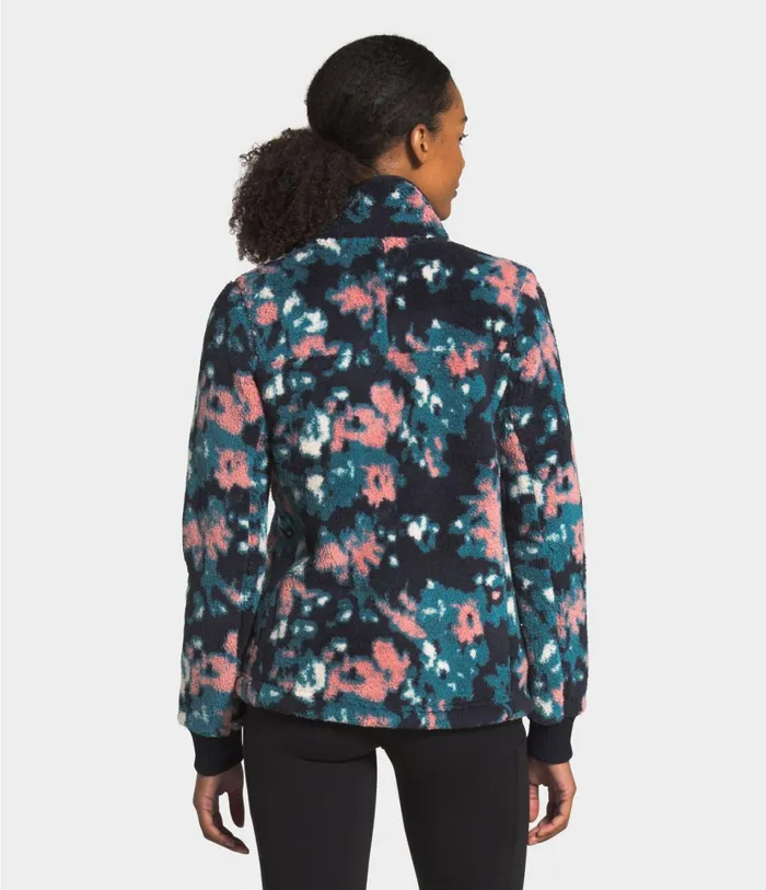 Womens Campshire FullZip Jacket Mallard Blue Abstract Ikat Flc Print The North Face Fleece