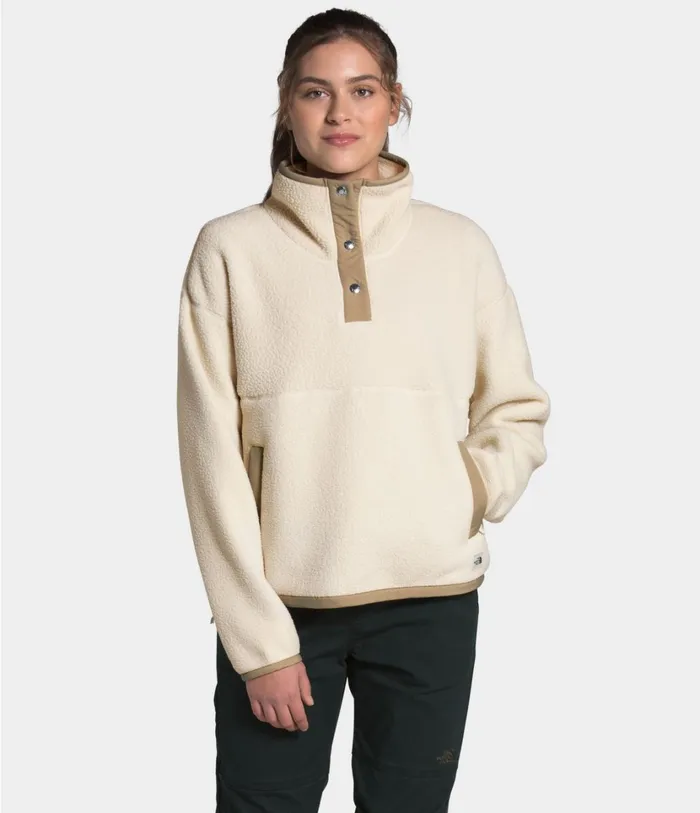 Womens Cragmont Fleece Snap Bleached Sandhawthorne Khaki The North Face Fleece