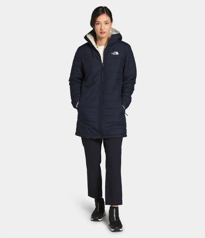 Womens Mossbud Insulated Reversible Parka Aviator Navyvintage White The North Face Insulated and Down Jackets Womens Mossbud Insulated Reversible Parka Aviator Navyvintage White The North Face Insulated and Down Jackets
