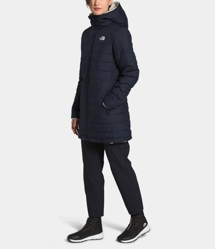 Womens Mossbud Insulated Reversible Parka Aviator Navyvintage White The North Face Insulated and Down Jackets