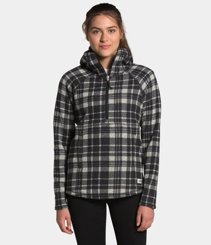 Womens Printed Crescent Hooded Pullover Vintage White Heritage 2 Plaid Print The North Face Fleece Womens Printed Crescent Hooded Pullover Vintage White Heritage 2 Plaid Print The North Face Fleece
