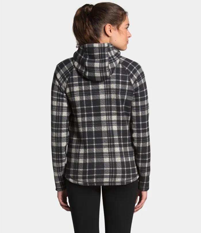 Womens Printed Crescent Hooded Pullover Vintage White Heritage 2 Plaid Print The North Face Fleece