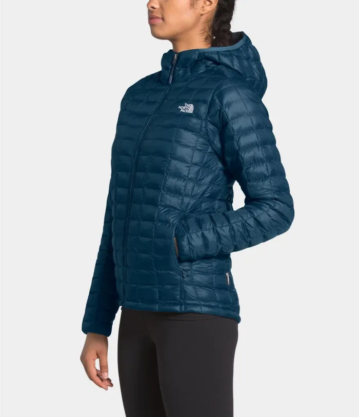 Womens ThermoBall Eco Hoodie Blue Wing Teal Mattemallard Blue Vapor Ikat Print The North Face Insulated and Down Jackets