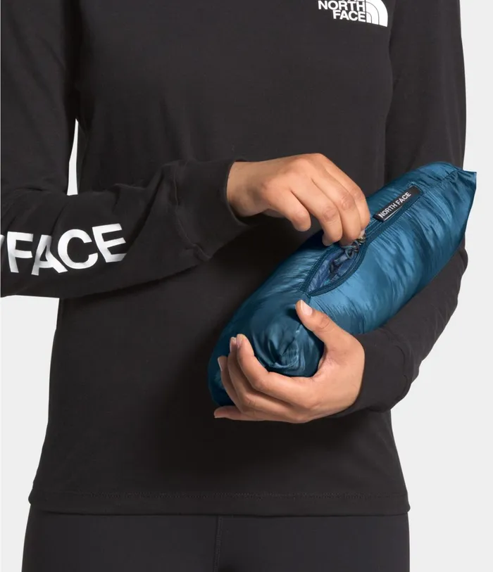 Womens ThermoBall Eco Hoodie Blue Wing Teal Mattemallard Blue Vapor Ikat Print The North Face Insulated and Down Jackets