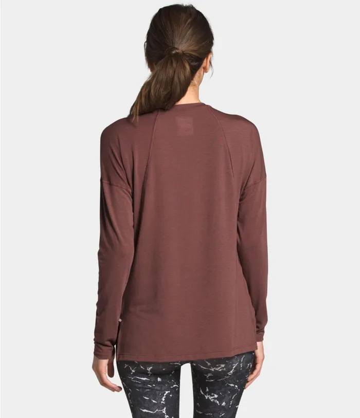Womens Workout LongSleeve Tee Marron Purple The North Face TShirts