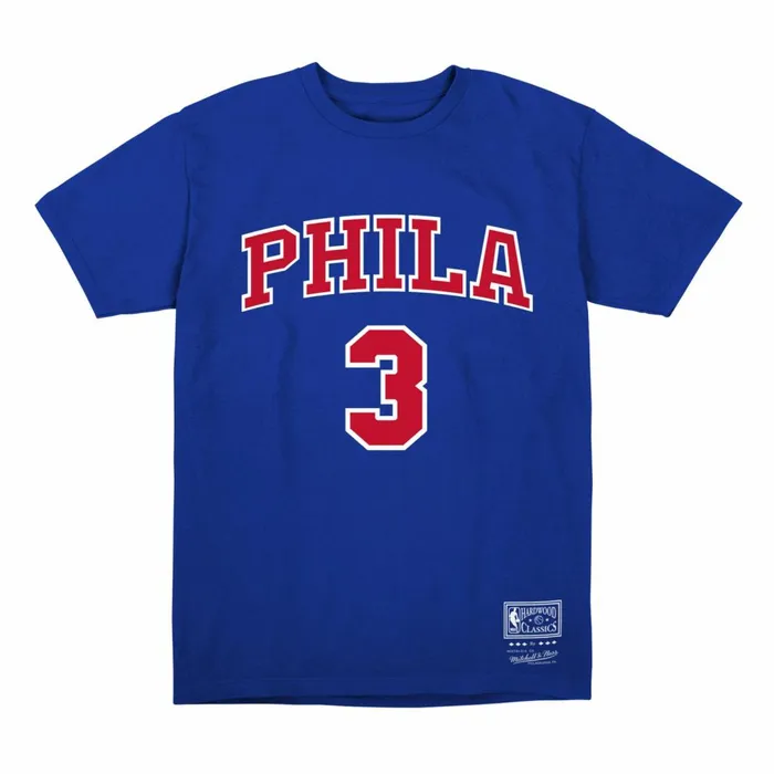 Youth Big Kids Mitchell and Ness Alt Name and Number SS Tee Philadelphia 76ers Allen Iverson Youth Big Kids Mitchell and Ness Alt Name and Number SS Tee Philadelphia 76ers Allen Iverson