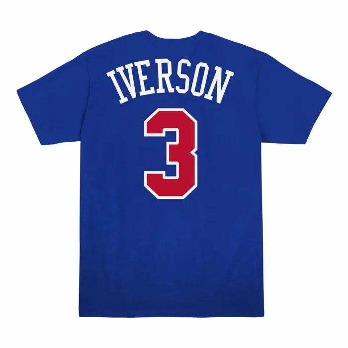 Youth Big Kids Mitchell and Ness Alt Name and Number SS Tee Philadelphia 76ers Allen Iverson Youth Big Kids Mitchell and Ness Alt Name and Number SS Tee Philadelphia 76ers Allen Iverson