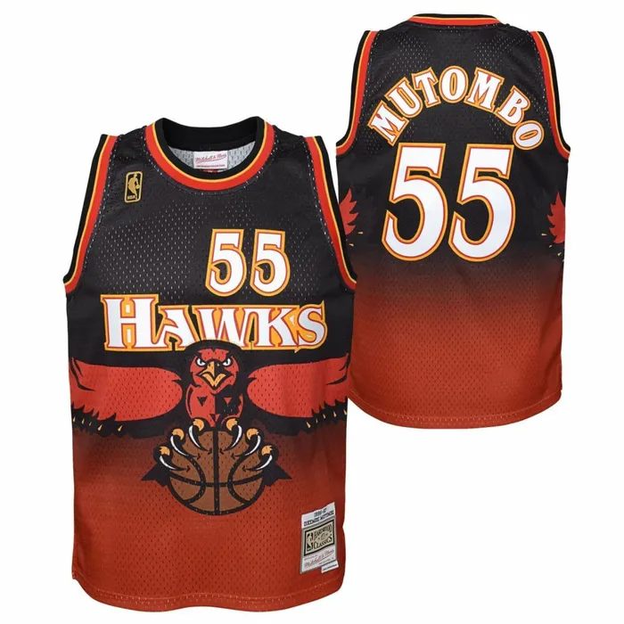 Youth Big Kids Mitchell and Ness Swingman Jersey Atlanta Hawks 199697 Dikembe Mutombo Youth Big Kids Mitchell and Ness Swingman Jersey Atlanta Hawks 199697 Dikembe Mutombo
