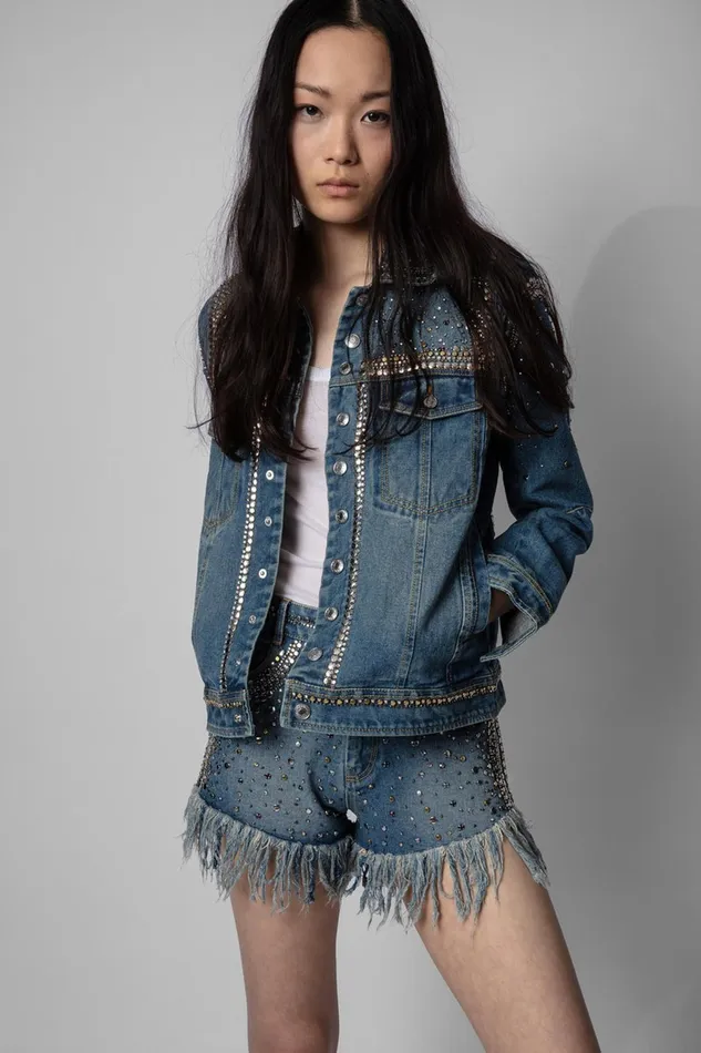 Zadig and Voltaire Denim KILLER STUDS DENIM LIGHT BLUE 8211 Women