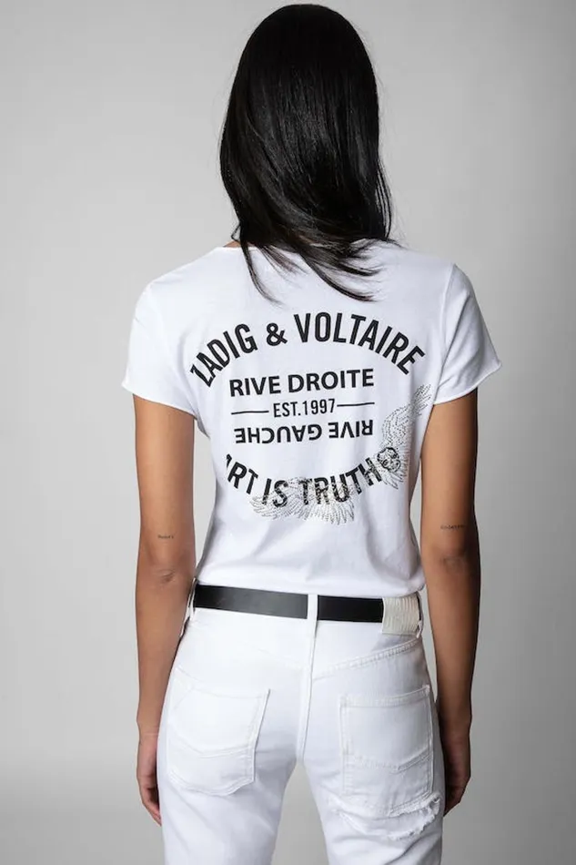 Zadig and Voltaire TShirts TUNISIEN MC STRASS WHITE 8211 Women Zadig and Voltaire TShirts TUNISIEN MC STRASS WHITE 8211 Women