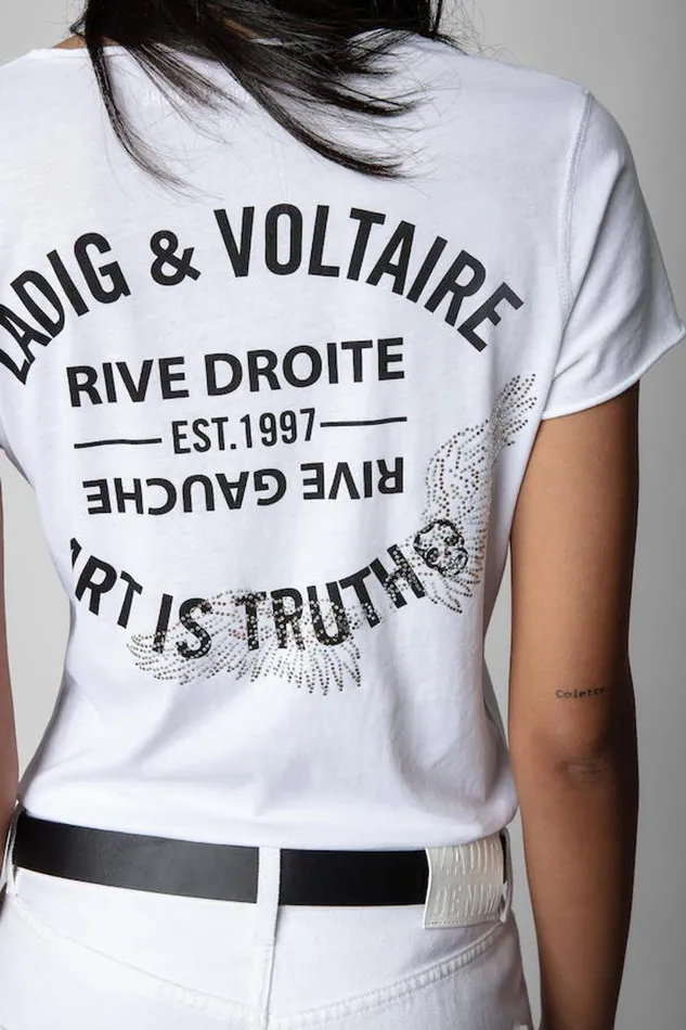 Zadig and Voltaire TShirts TUNISIEN MC STRASS WHITE 8211 Women Zadig and Voltaire TShirts TUNISIEN MC STRASS WHITE 8211 Women