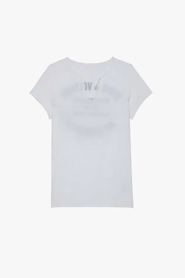 Zadig and Voltaire TShirts TUNISIEN MC STRASS WHITE 8211 Women Zadig and Voltaire TShirts TUNISIEN MC STRASS WHITE 8211 Women