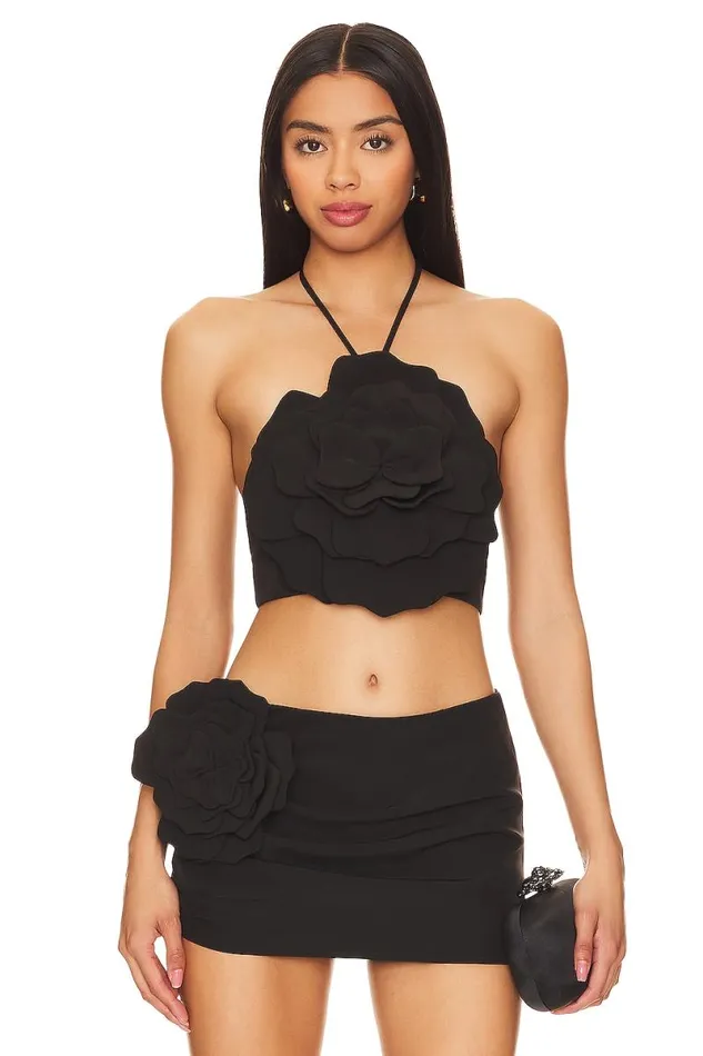 Zora Crop Top Black Women Lovers and Friends Tops