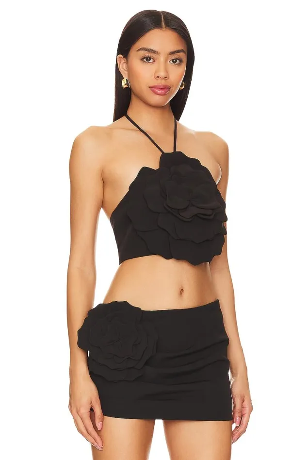 Zora Crop Top Black Women Lovers and Friends Tops